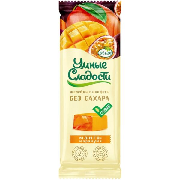 Želejas konfektes Mango/ marakuja ar stēviju, Умные Сладости 90g