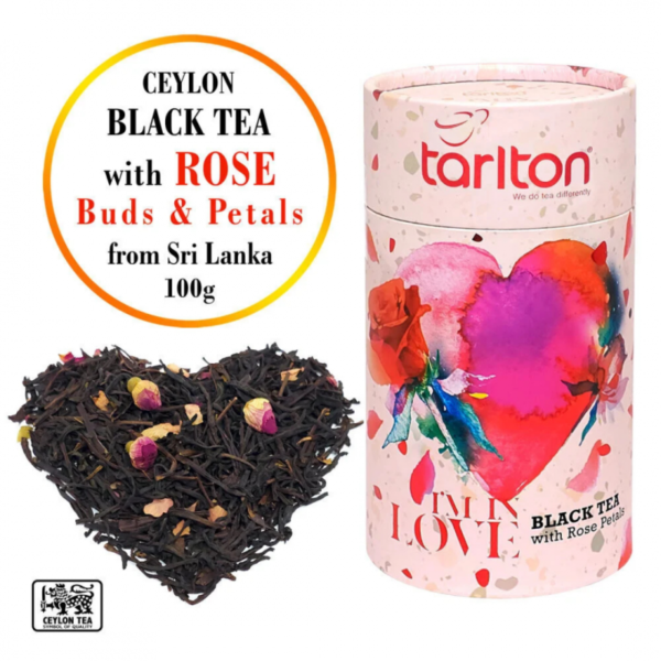 Black tea with ROSE PETALS, Tarlton LOVE, 100g - Image 2