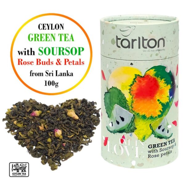 SOURSOP & ROSE BUDS green tea, Tarlton LOVE, 100g - Image 2