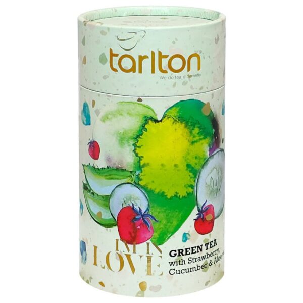 STRAWBERRY, CUCUMBER, ALOE VERA green tea, Tarlton LOVE, 100g